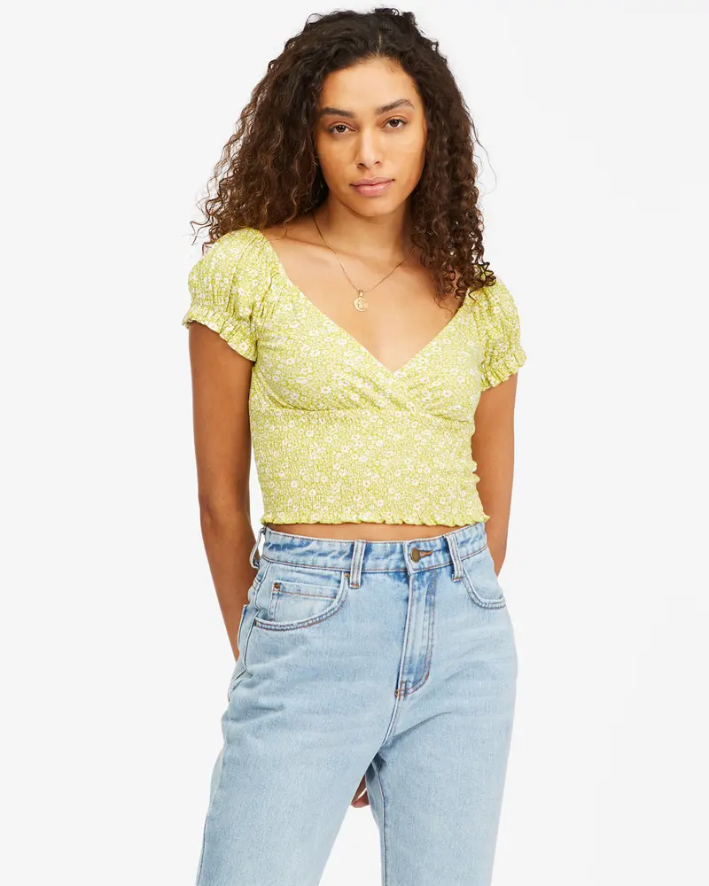 Billabong Spring Air Breathable Linen-Blend Shirt In Lime 1