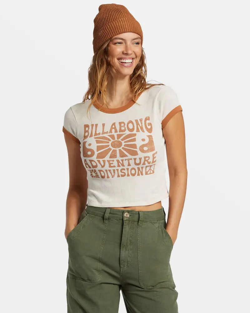 Billabong Summer Camp Crew Neck Tee In White Cap 1