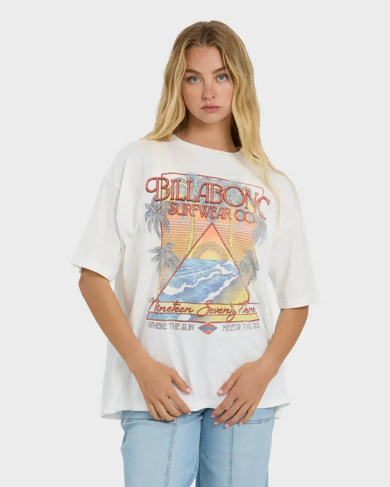 Billabong Sun Meets Sea Graphic T-Shirt In Salt Crystal 1