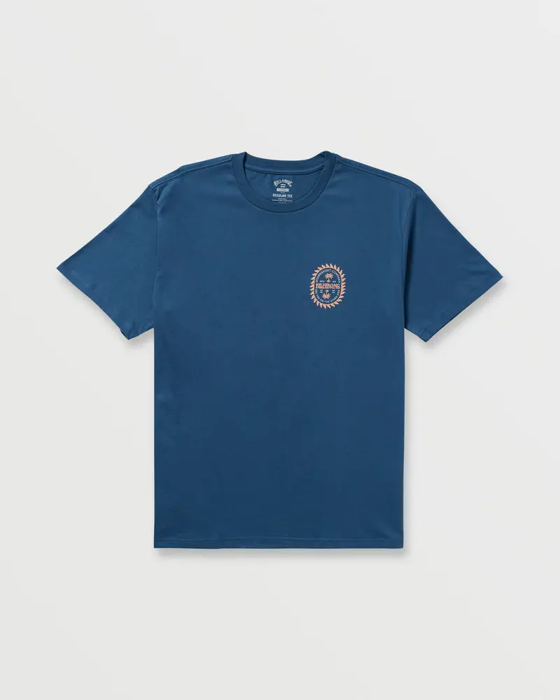 Billabong Sun Rays Regular Fit T-Shirt – Deep Blue Cotton Crewneck 1