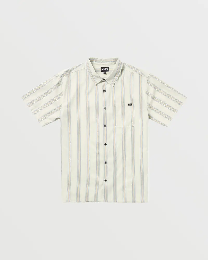 Billabong Sundays Jacquard Short-Sleeve Shirt – Silver Textured Woven Shirt 1