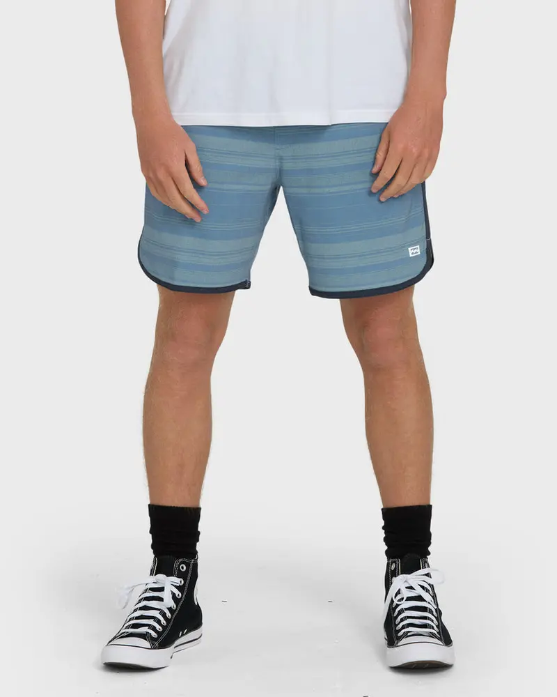 Billabong Surftrek Mid-Blue Transit Elastic Waist Shorts 1