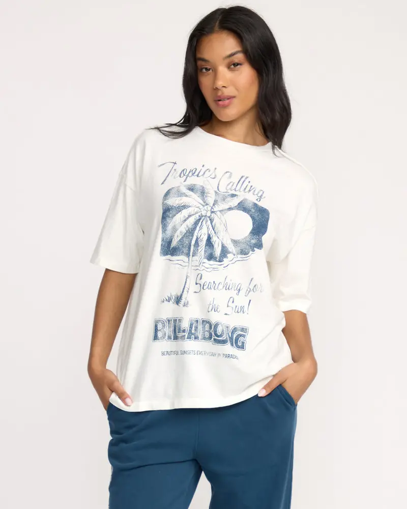 Billabong This Sunny Time Casual T-Shirt In Salt Crystal 1