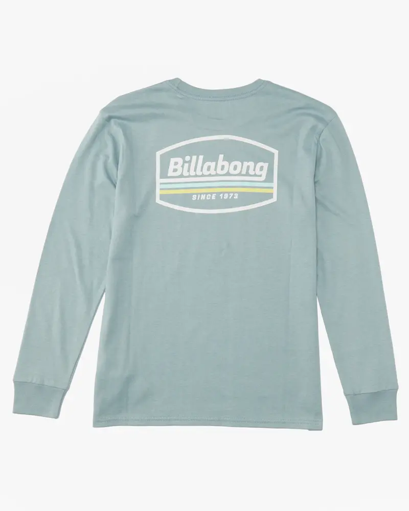 Billabong Toddler Long-Sleeve Walled Graphic Tee – Washed Blue 1