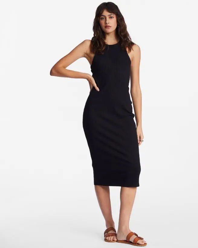 Billabong Tomboy Sleeveless Tank Dress – Black Pebble Finish 1