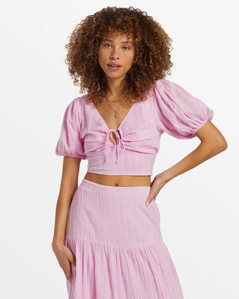 Billabong Tropic Heart Button-Up Shirt – Pink Dream 1