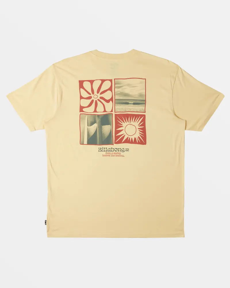 Billabong Twin Fins Retro Surf Tee In Papaya 1