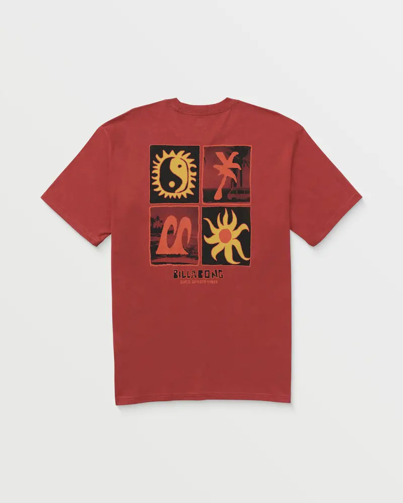 Billabong Twin Peaks Casual Tee – Dusty Red 1