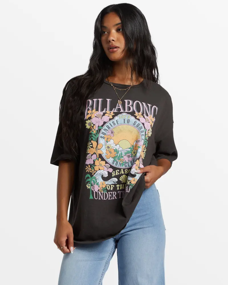 Billabong Under The Palms Off-Black Graphic Tee 1