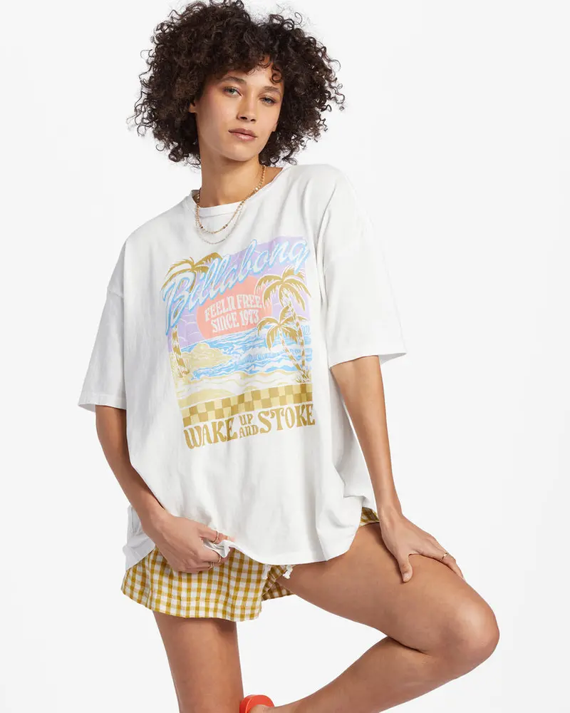 Billabong Wake Up And Stoke Graphic Tee – Salt Crystal 1