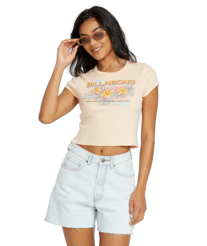 Billabong When The Night Printed T-Shirt – Soft Peach 1