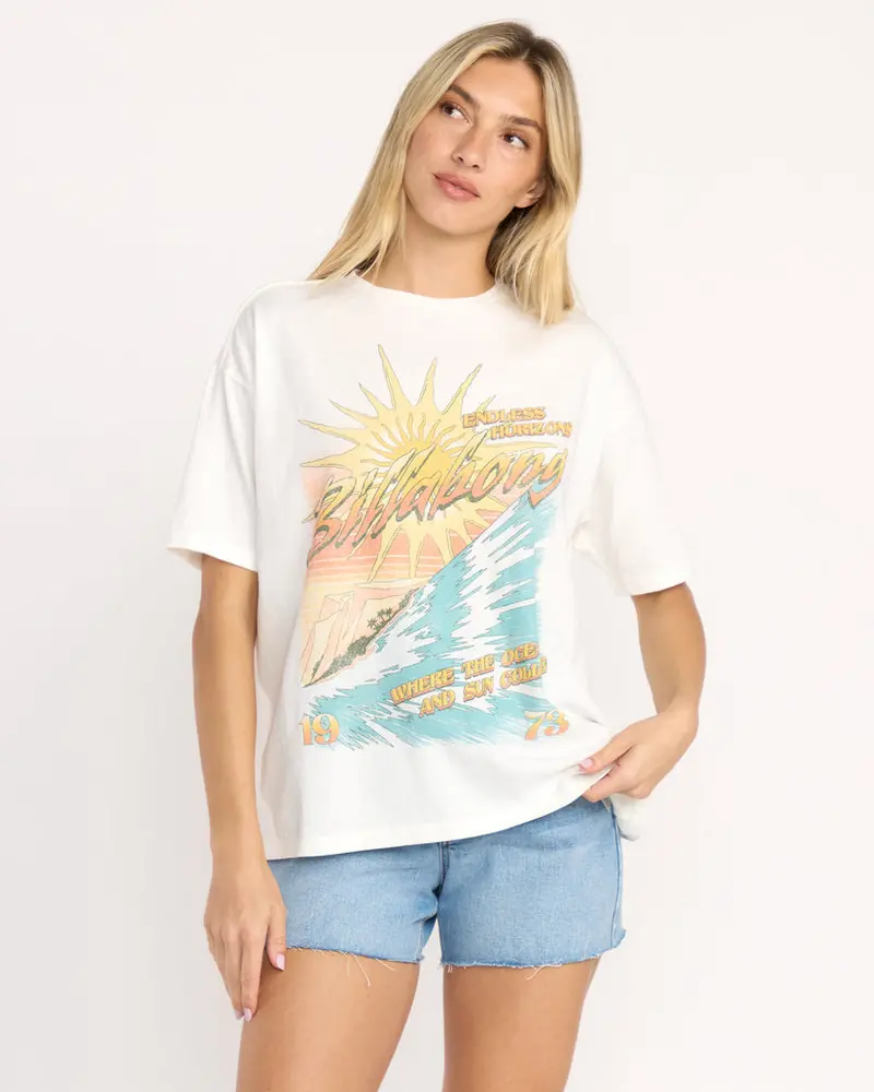 Billabong Where Suns Collide Printed T-Shirt In Salt Crystal 1