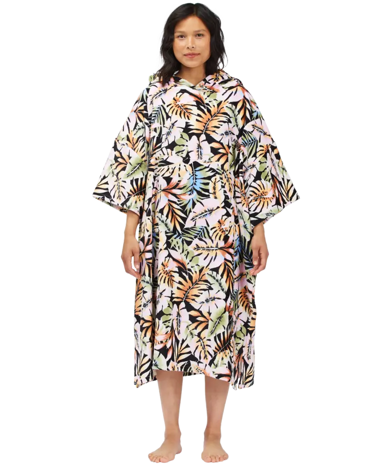 Billabong Women’S Hooded Towel Poncho – Paradise Black 1