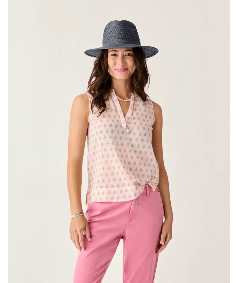Carve Designs Dylan Batik-Print Tank Top – Soft Pink 1