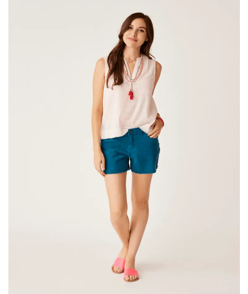 Carve Designs Dylan Ikat Tank – Electric Coral Accent 1