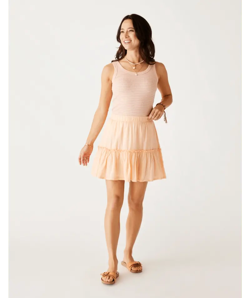 Carve Designs Ever Striped Tank – Peach And White 1