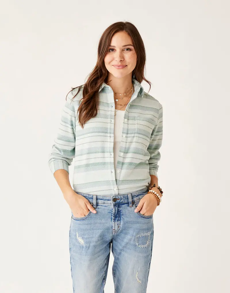 Carve Designs Fairbanks Supersoft Long-Sleeve Shirt – Birch Block Stripe 1