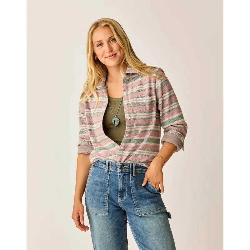 Carve Designs Fairbanks Supersoft Long-Sleeve Shirt – Bistro Block Stripe 1