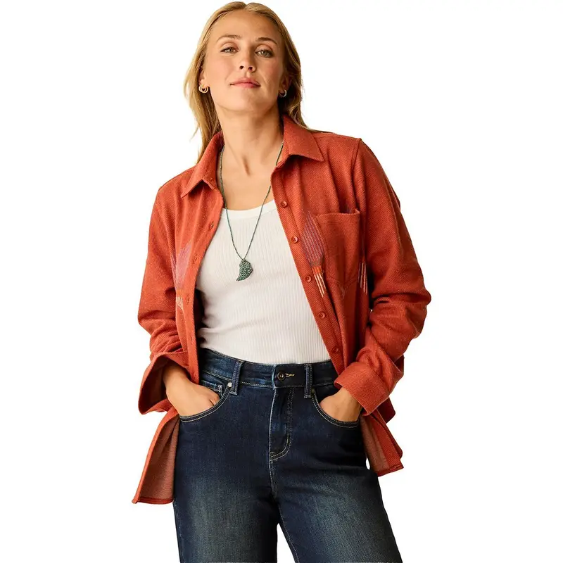 Carve Designs Fairbanks Supersoft Long-Sleeve Shirt – Copper Zig Zag 1