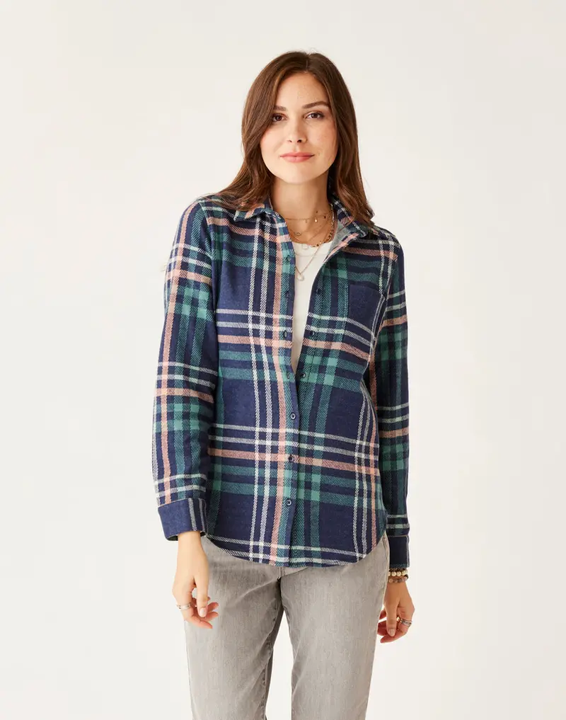 Carve Designs Fairbanks Supersoft Long-Sleeve Shirt – Navy Plaid 1