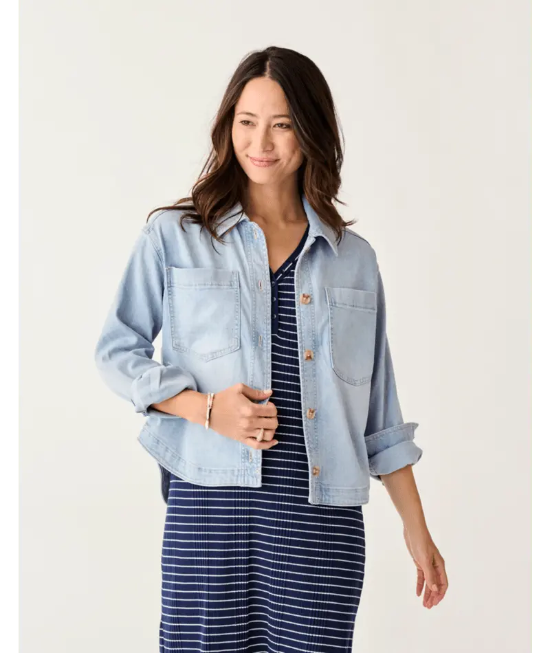 Carve Designs Flora Denim Shacket Jacket – Savannah Tan 1