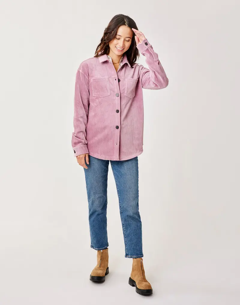 Carve Designs Hudson Orchid Stretch Cord Long Sleeve Shirt 1