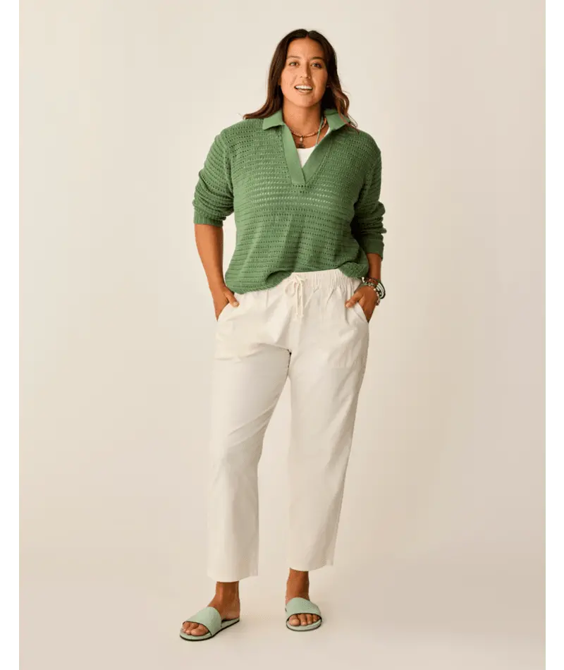 Carve Designs Zoe Twill Wide-Leg Pants – Birch Beige 1