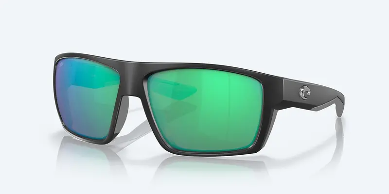 Costa Bloke Polarized Sunglasses – Matte Black & Matte Gray Frame With Green Mirror 580G Lenses 1