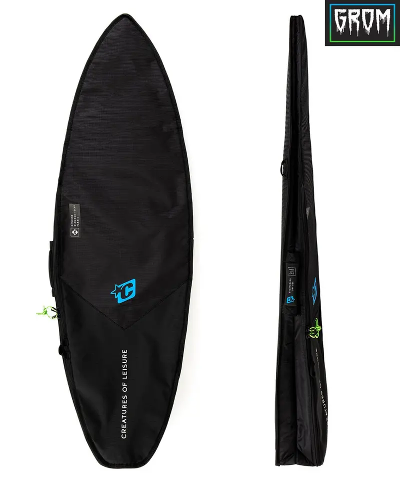 Creatures Dt2 Grom Day-Use Surfboard Bag – Black/Cyan 1