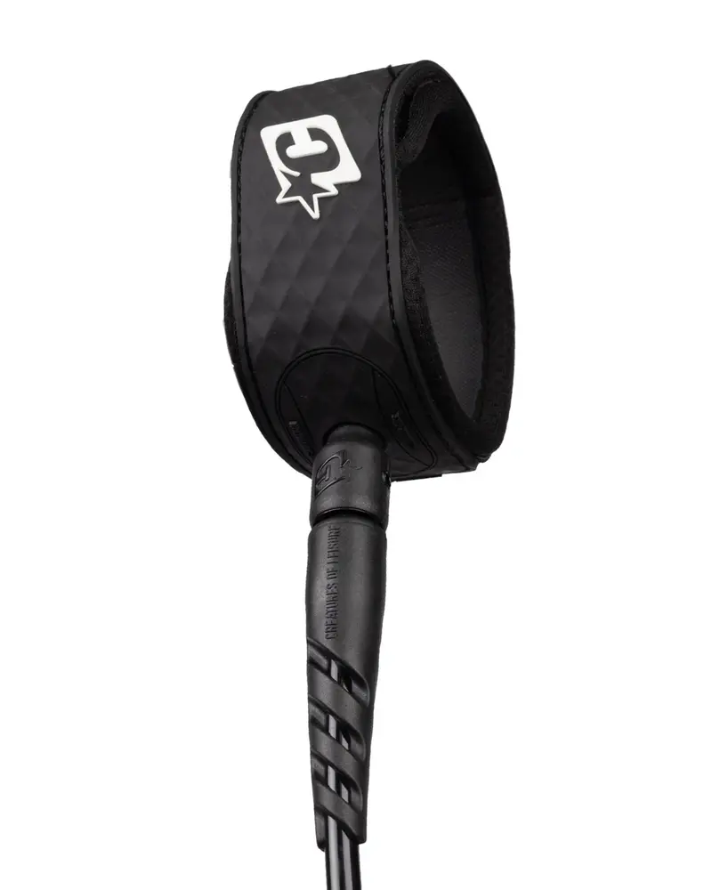 Creatures Reliance 2.0 Medium-Duty Surf Leash – Black & White, 6Ft 1