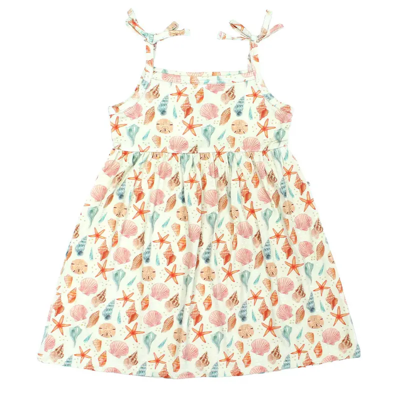 Emerson & Friends Bamboo Jersey Dress – Sandy Seashells Pattern 1