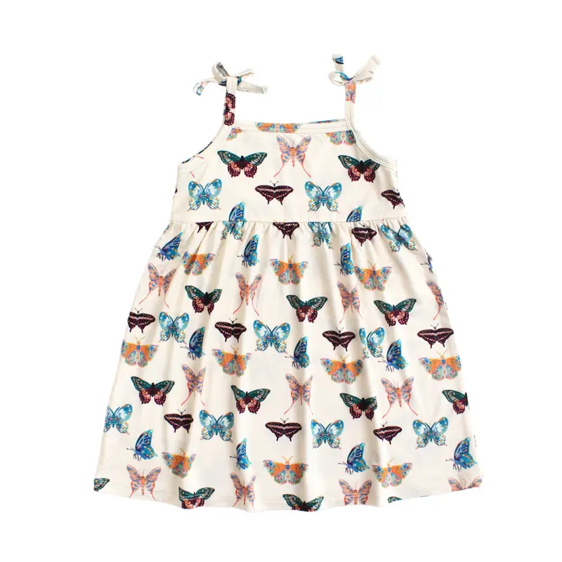 Emerson & Friends Wings Of Paradise Butterfly Bamboo Dress – Beige And Multicolor 1
