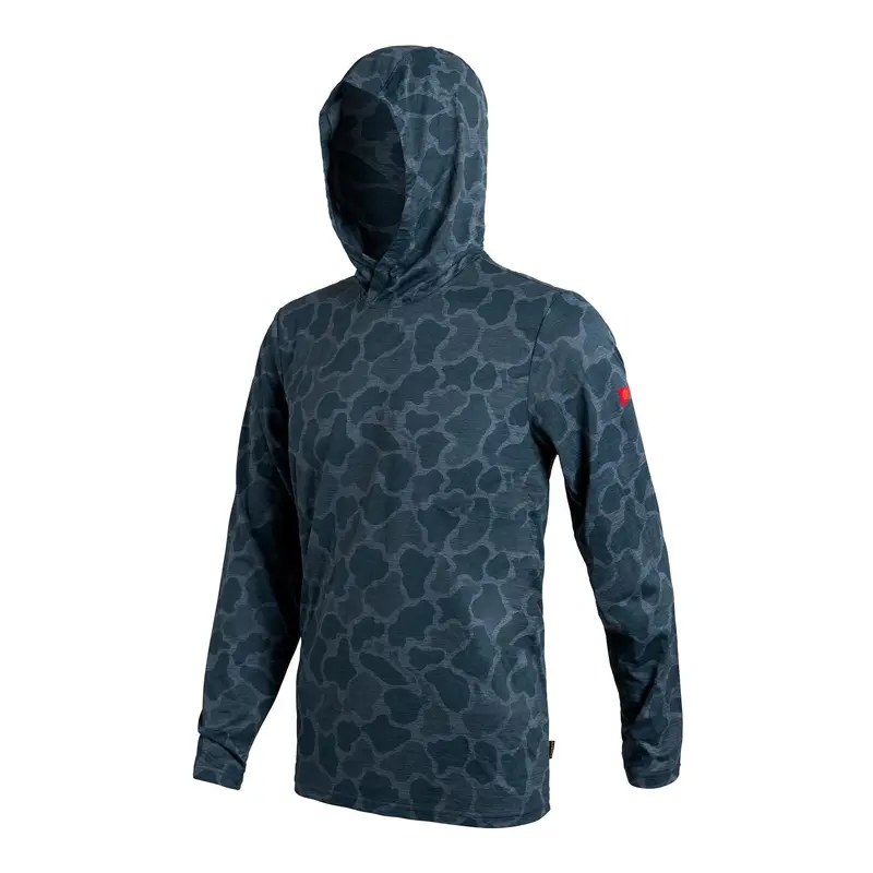 Florence Marine X Airtex Hooded Long-Sleeve Shirt In Heathered Light Sea Blue Camo 1
