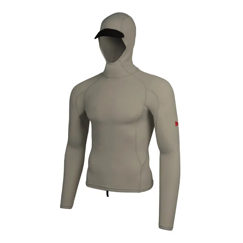 Florence Marine X Hooded Long-Sleeve Rashguard In Moss Grey 1