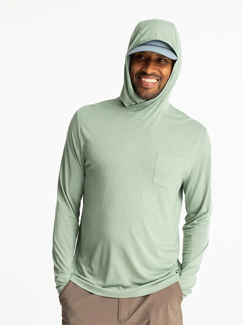Free Fly Bamboo Lightweight Hooded Long-Sleeve Shirt In Palm Green 1