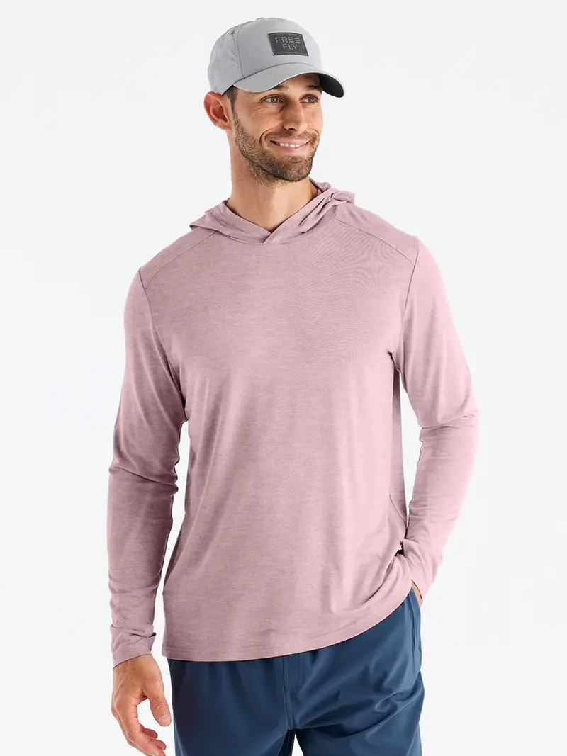 Free Fly Bamboo Shade Hooded Long-Sleeve Shirt In Heather Adobe Red 1