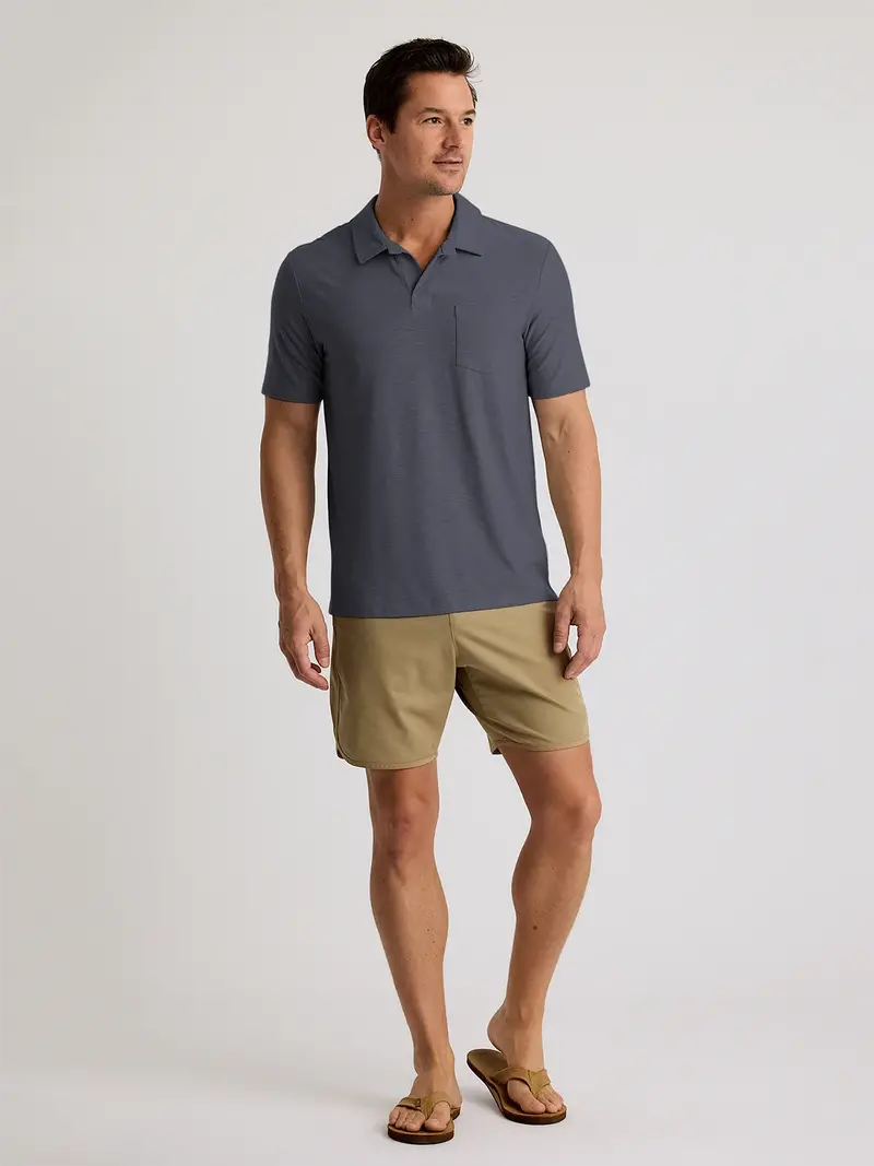 Free Fly Bamboo Slub Polo Ii In Storm Cloud 1