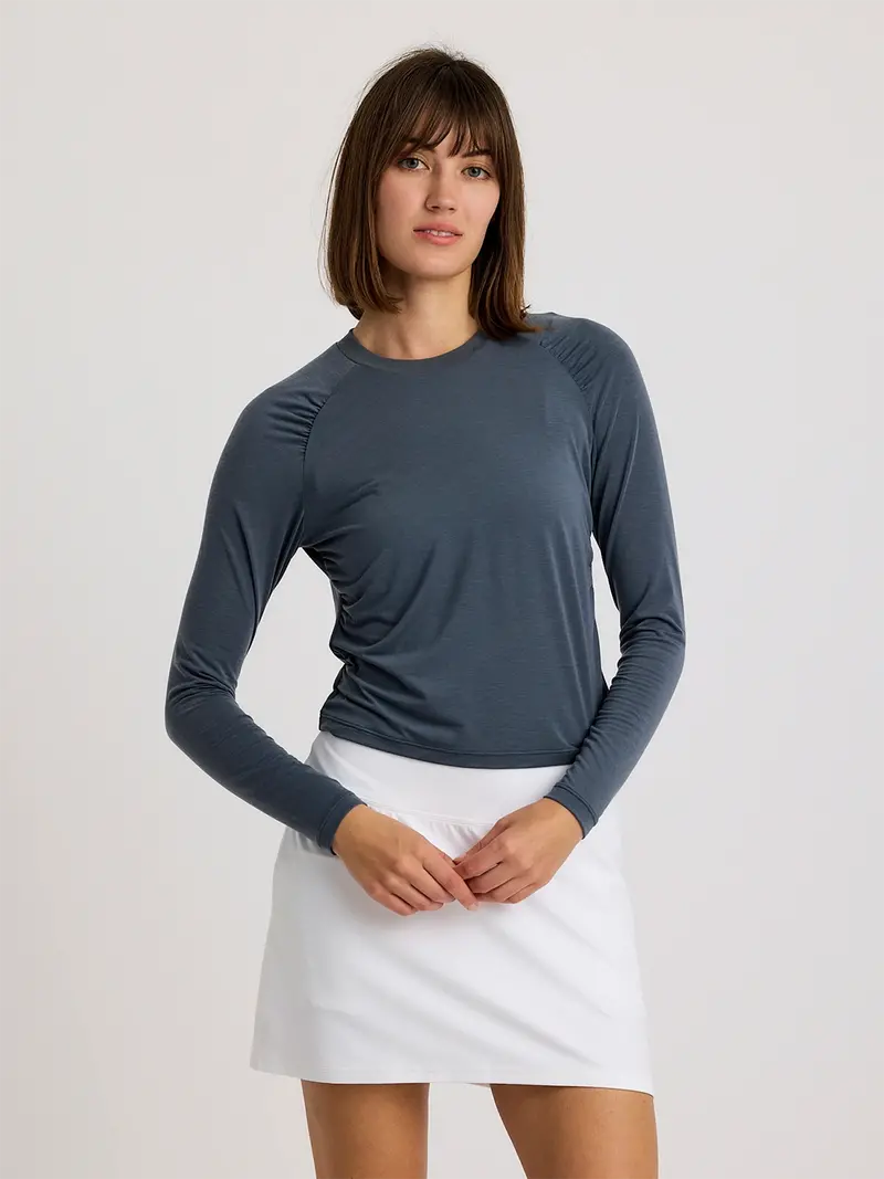 Free Fly Elevate Lightweight Fitted Long-Sleeve Shirt In Storm Cloud 1