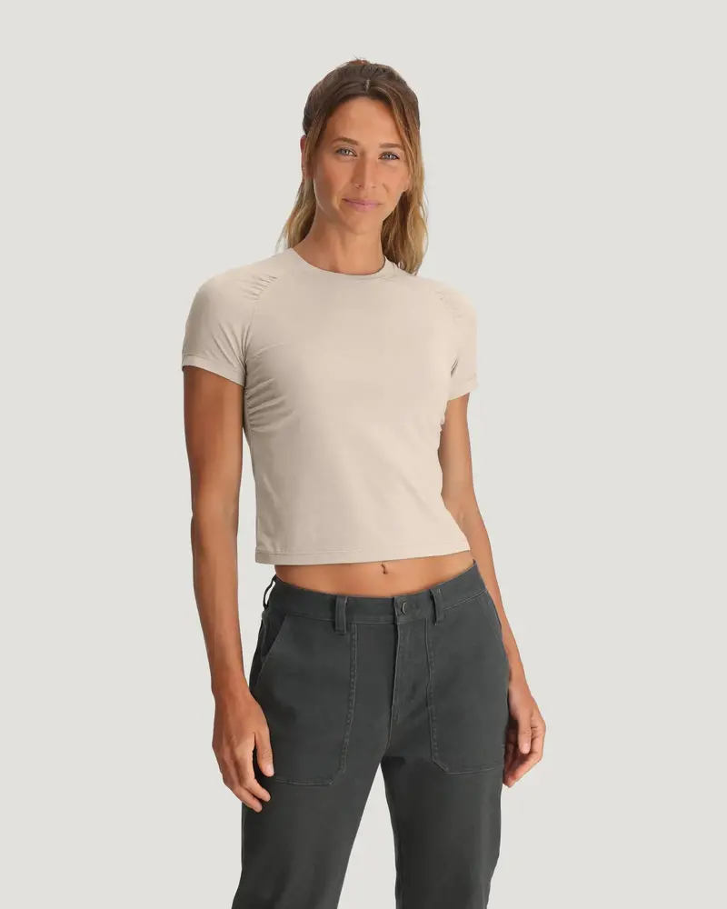 Free Fly Elevate Lightweight Fitted Tee – Heather Birch 1