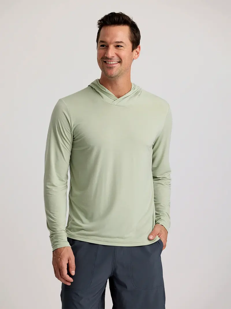 Free Fly Elevate Lightweight Hooded Long-Sleeve Shirt In Desert Sage 1