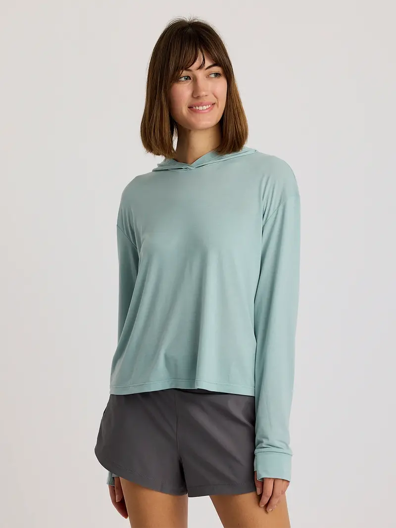 Free Fly Elevate Lightweight Long-Sleeve Hooded Shirt – Ocean Mist 1