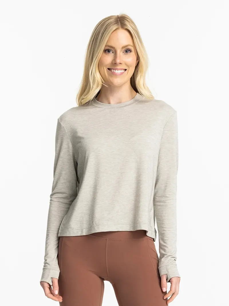Free Fly Elevate Long-Sleeve Shirt – Heather Sandstone 1