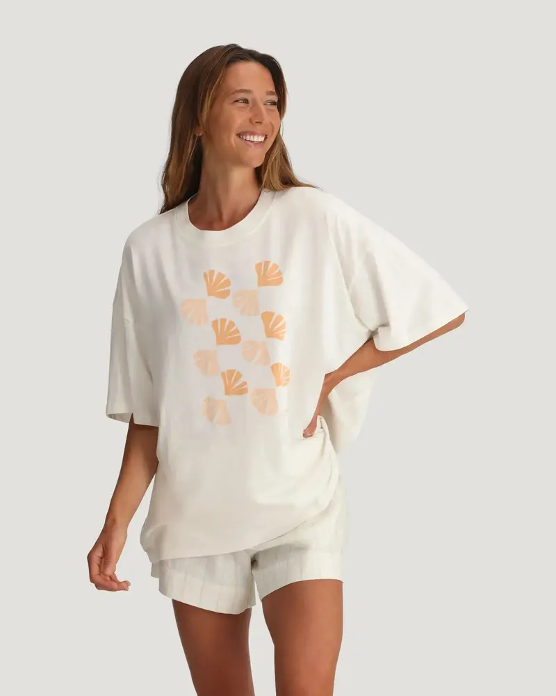 Free Fly Sea Scallop Graphic Tee – Heather Sea Salt 1