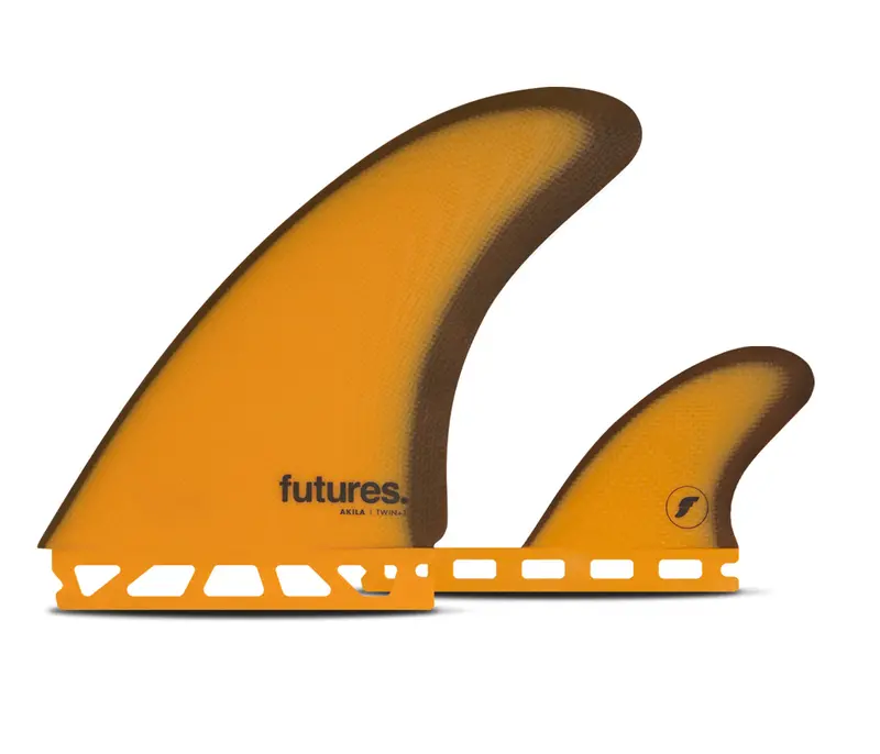 Futures Akila Fiberglass Twin + One Fin Set In Orange/Brown 1