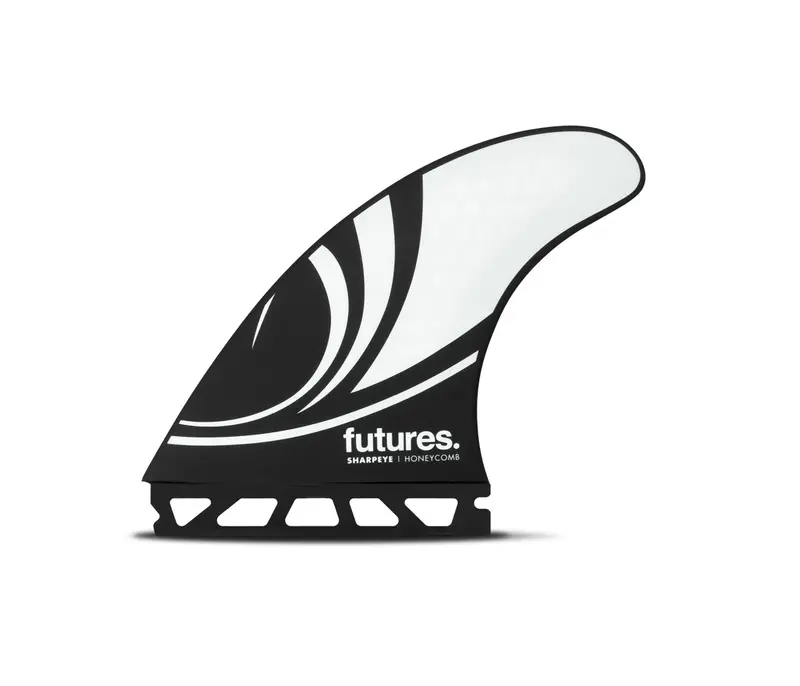 Futures Sharp Eye Honeycomb Tri-Fin Set – Black & White – Large 1