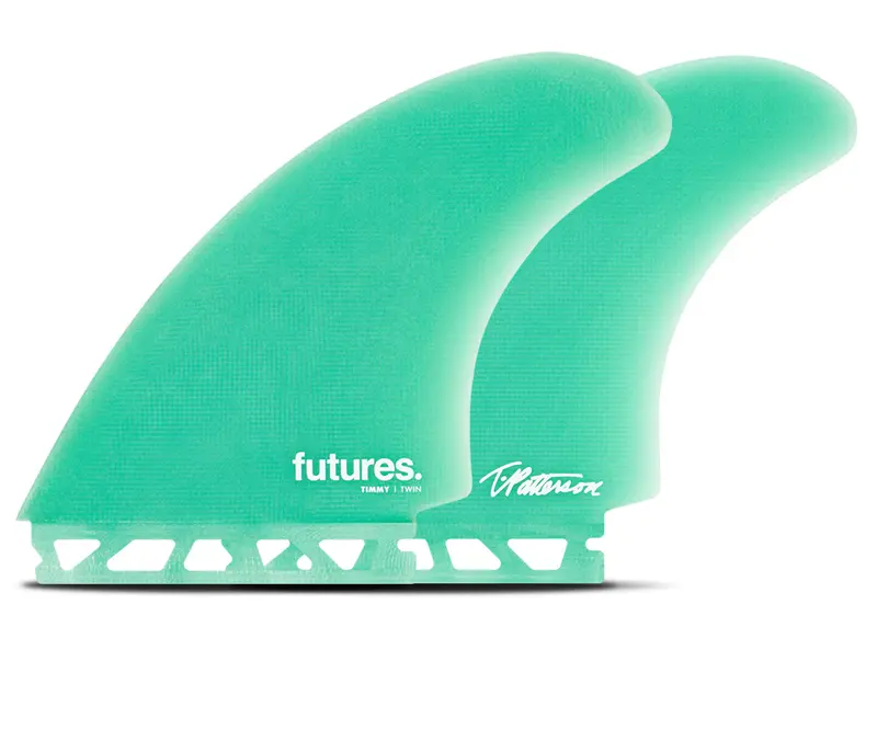Futures Timmy Fiberglass Twin-Fin Set – Teal 1