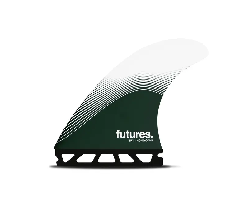 Futures Tp1 Honeycomb Tri Fin Set – White & Forest Green, Large 1