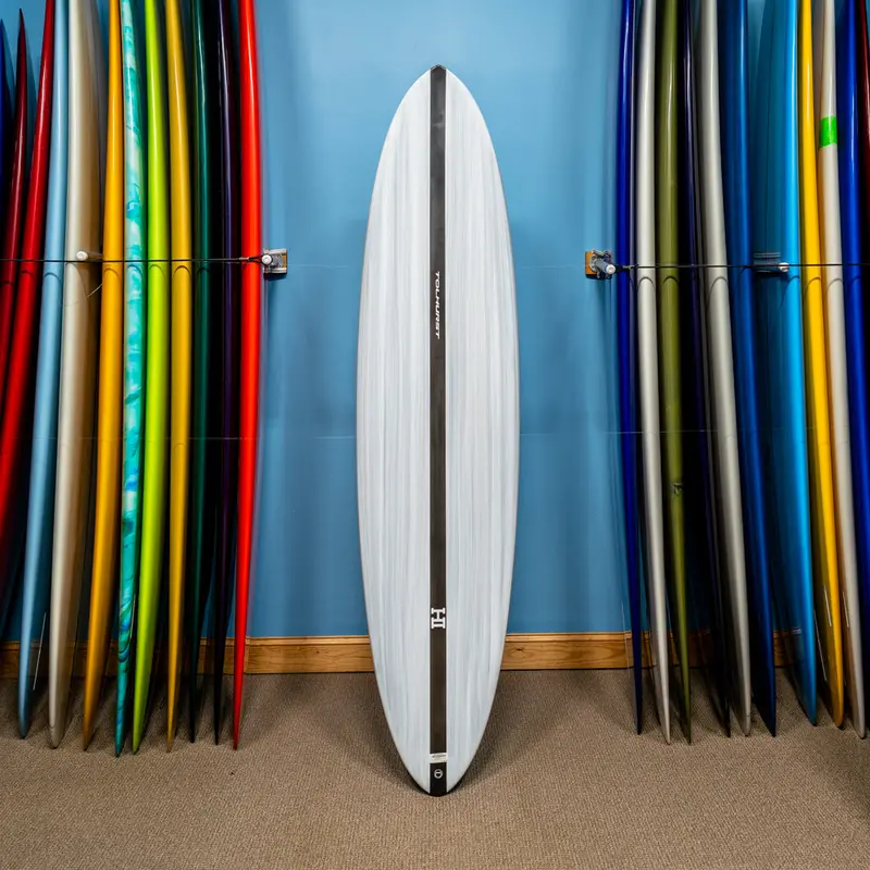 Harley Ingleby Mid 6 Thunderbolt Surfboard – Matte Black, 7'6" 1