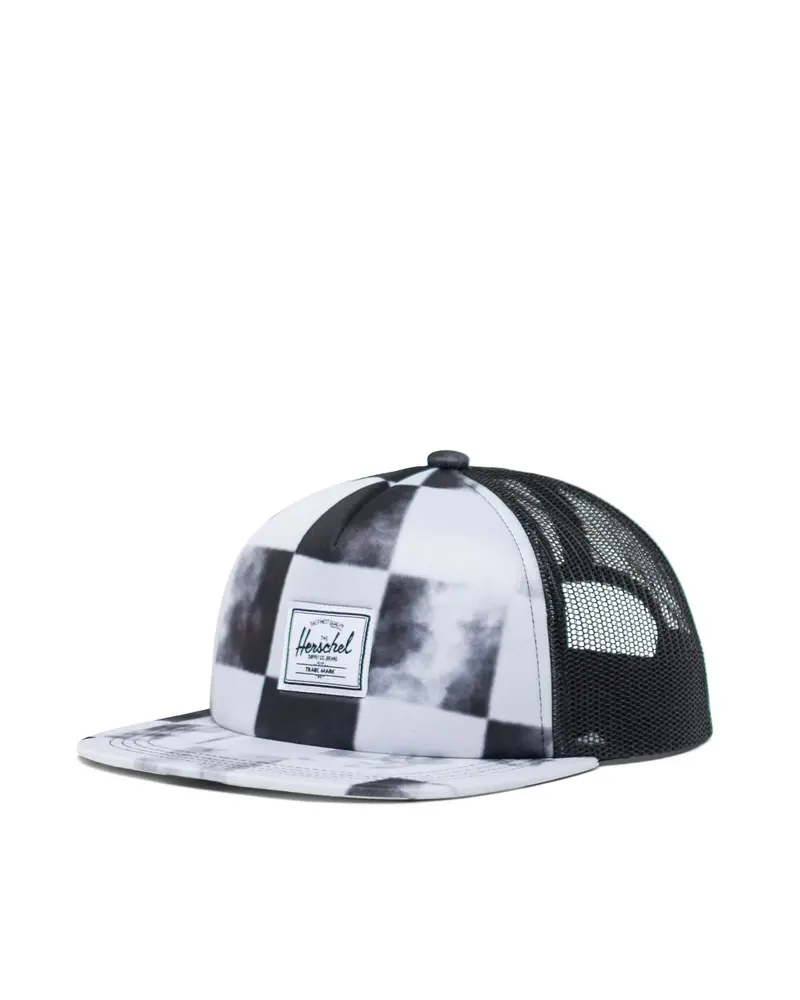 Herschel Kids Whaler Breathable Mesh Hat – Black Distressed Checker 1