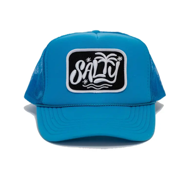 Local Beach Salty Lifestyle Cap – Neon Blue Patch Design 1